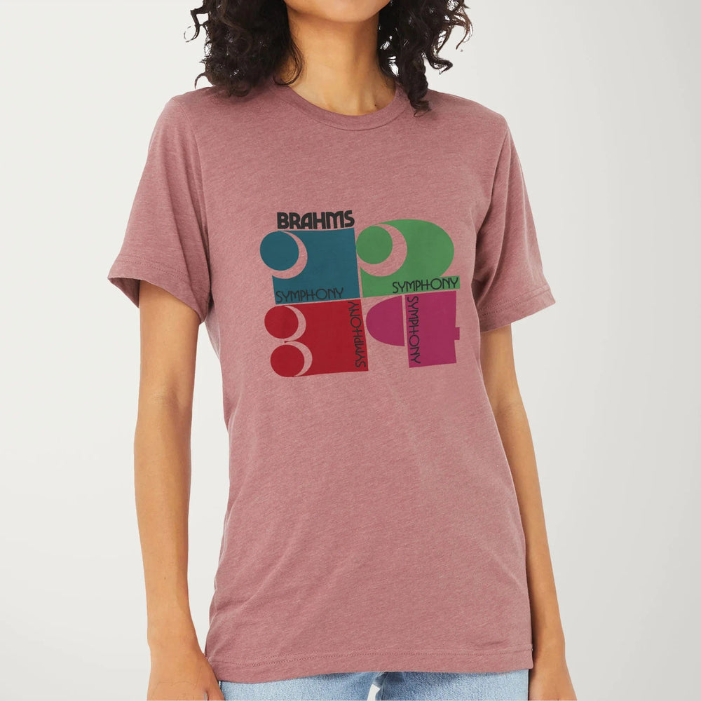 brahms: four symphonies classic tee in heather mauve, worn