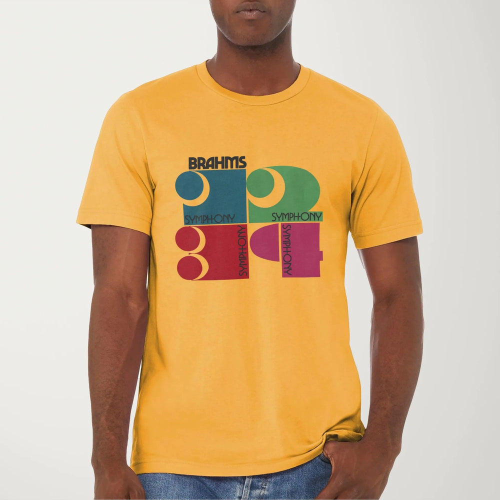 brahms: four symphonies classic tee in mustard, worn