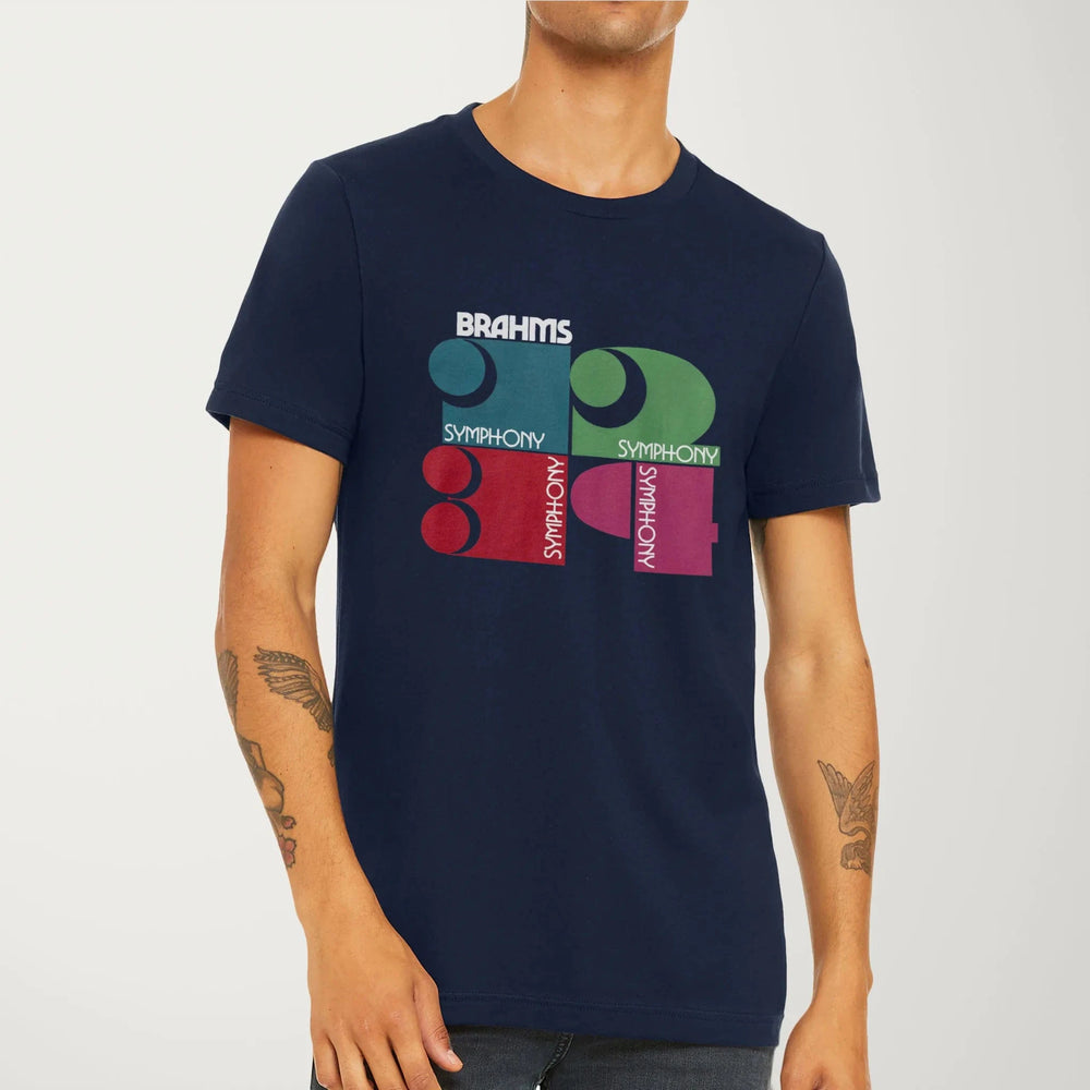 brahms: four symphonies classic tee in navy, worn