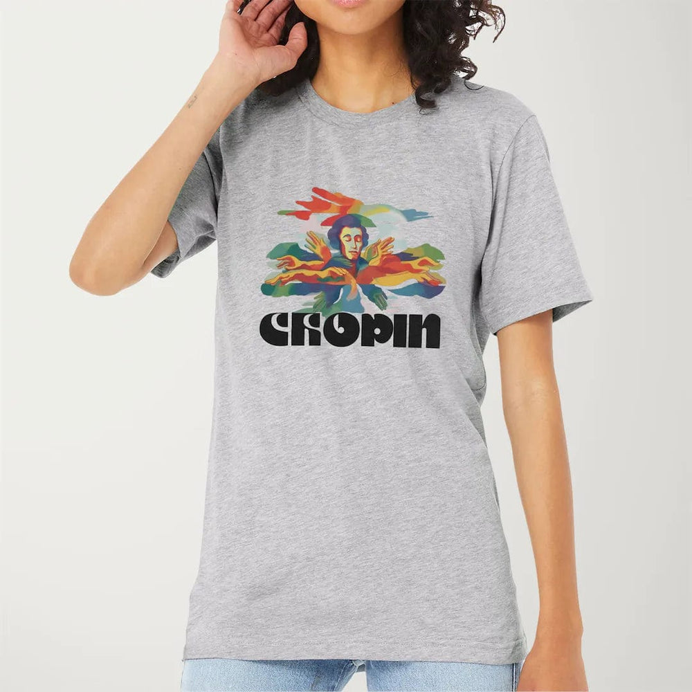 chopin: illustrated classic tee in athletic heather, worn