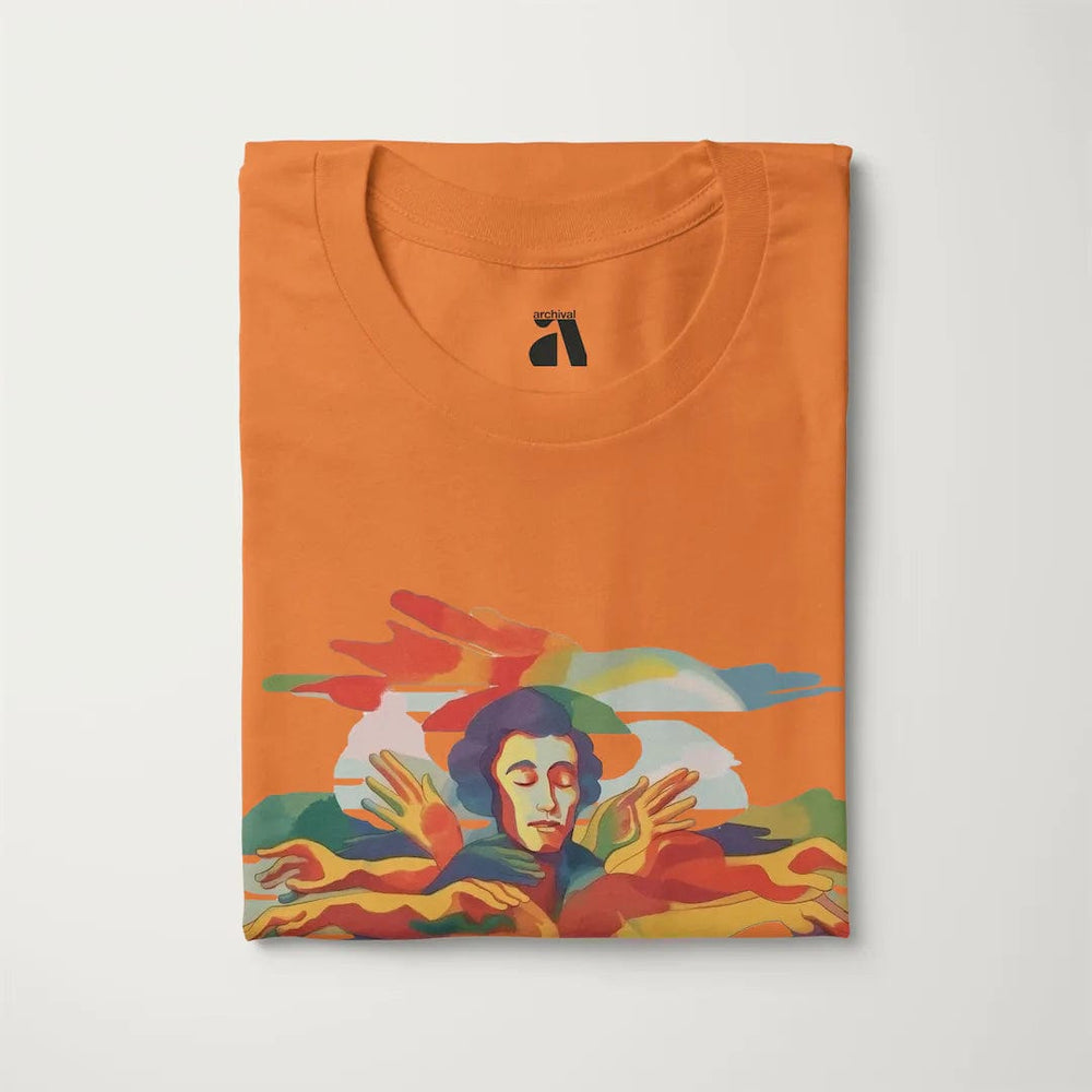 chopin: illustrated classic tee in burnt orange, folded