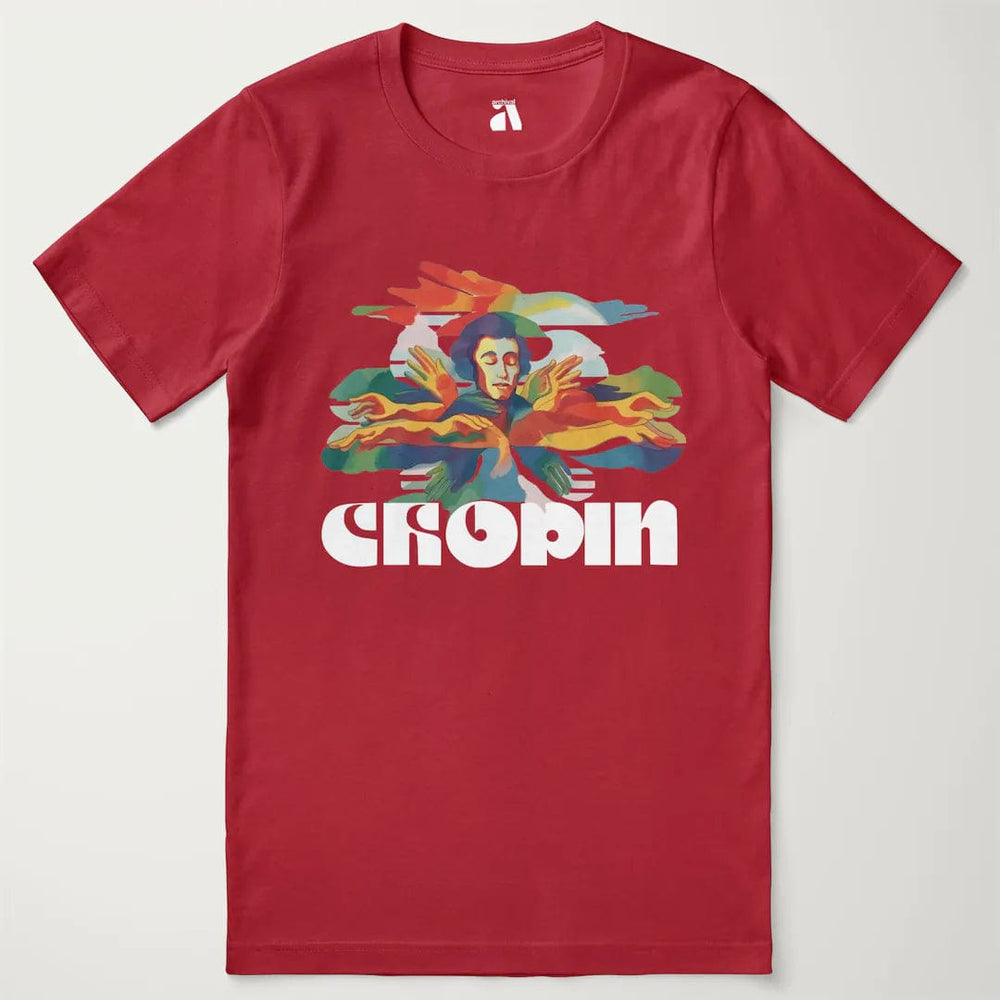 chopin: illustrated classic tee in canvas red, laid flat
