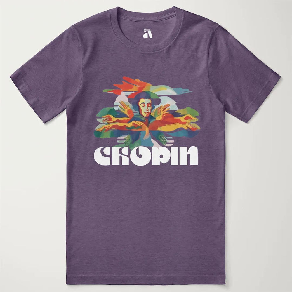 chopin: illustrated classic tee in heather team purple, laid flat