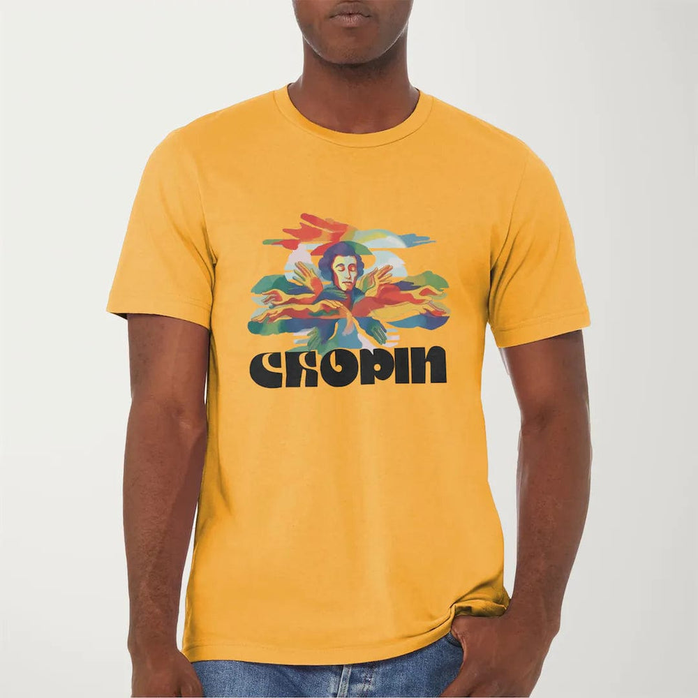 chopin: illustrated classic tee in mustard, worn
