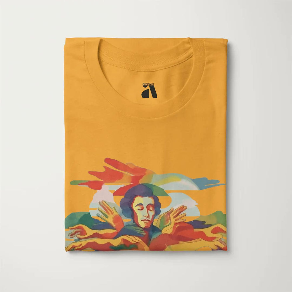chopin: illustrated classic tee in mustard, folded