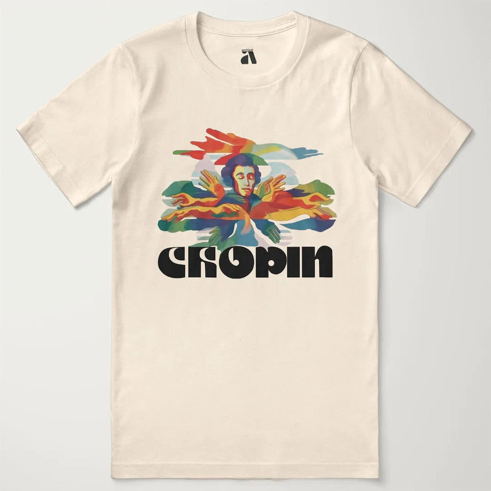 chopin: illustrated classic tee in natural, laid flat