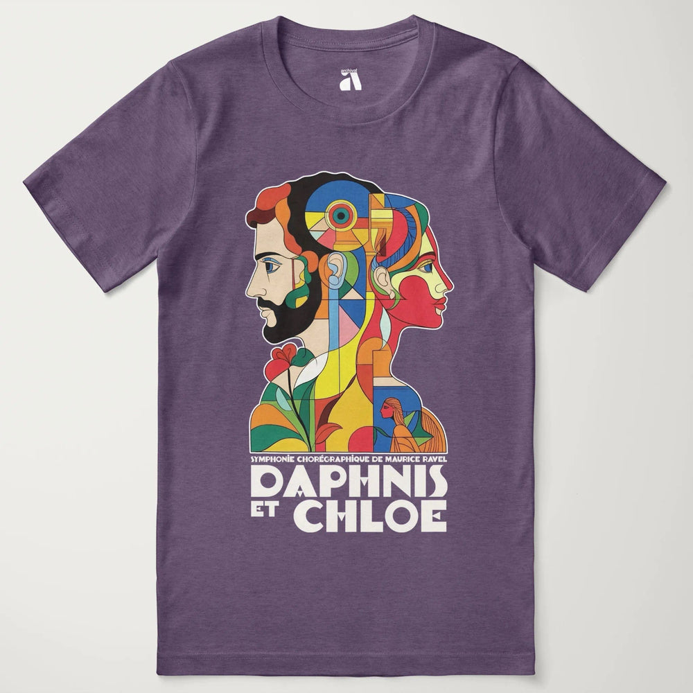 ravel: daphnis et chloé classic tee in heather team purple, laid flat