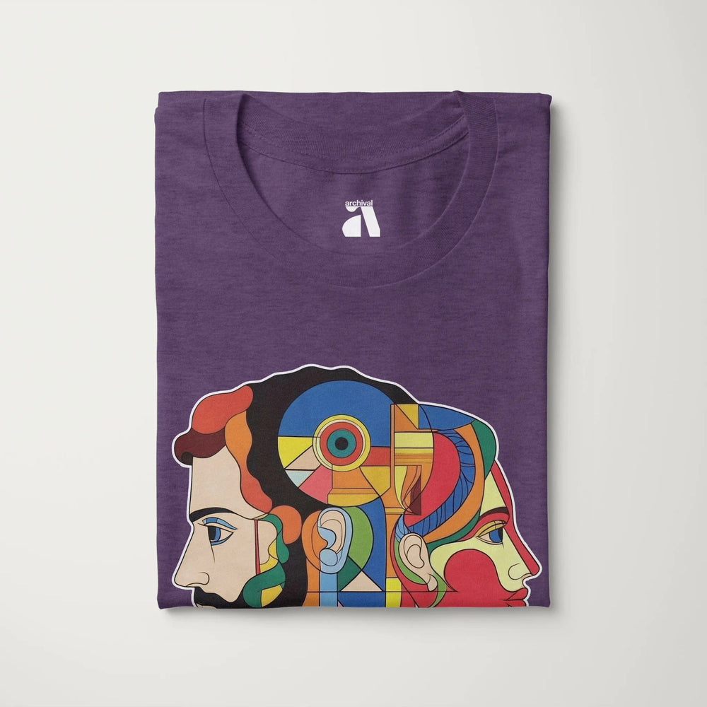 ravel: daphnis et chloé classic tee in heather team purple, folded