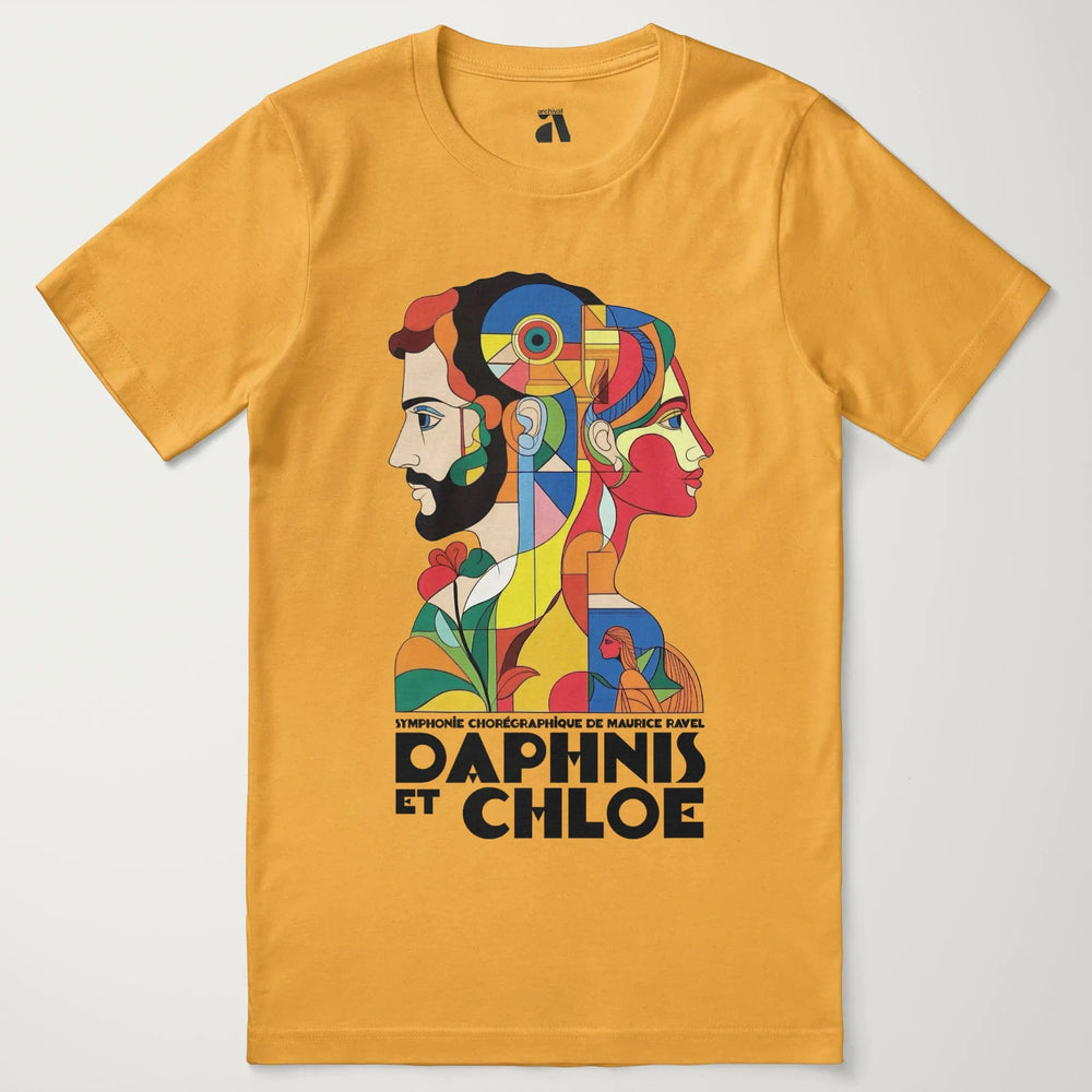 ravel: daphnis et chloé classic tee in mustard, laid flat