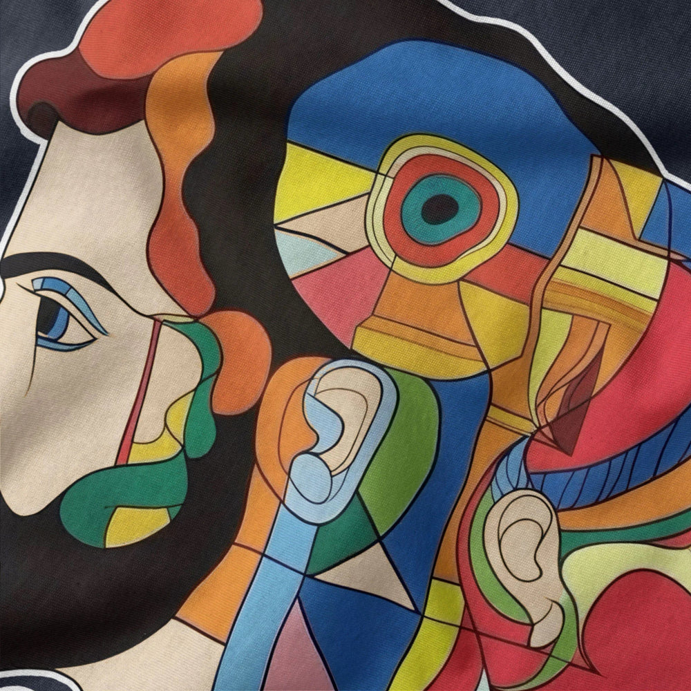 ravel: daphnis et chloé classic tee in navy, close-up of the print