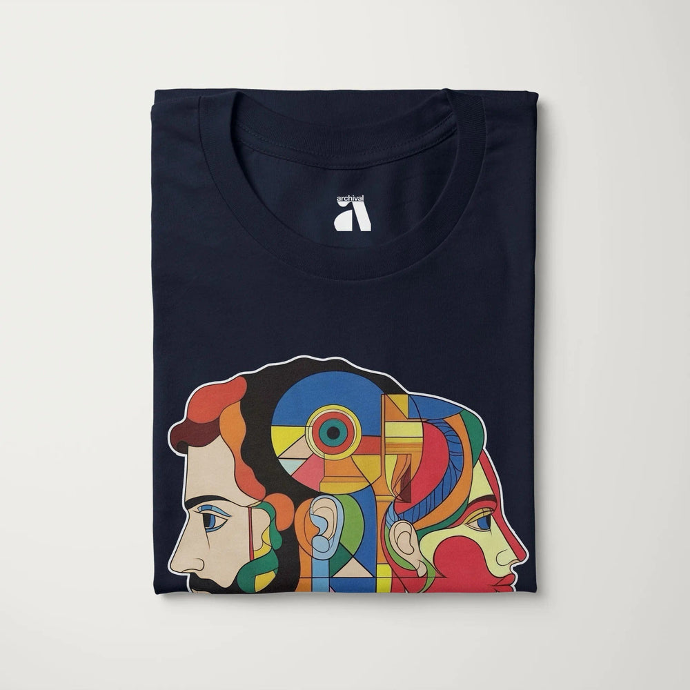 ravel: daphnis et chloé classic tee in navy, folded