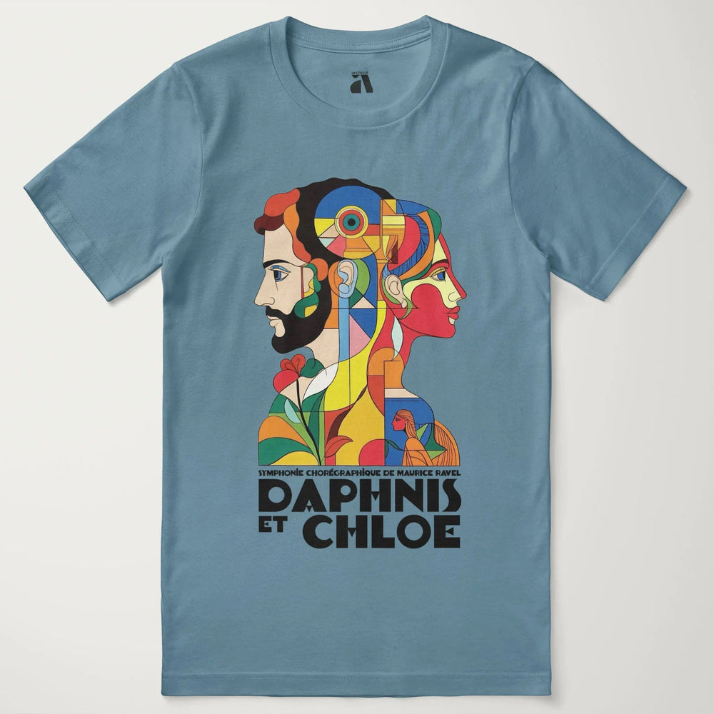 ravel: daphnis et chloé classic tee in steel blue, laid flat