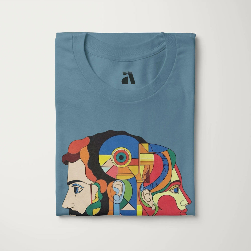 ravel: daphnis et chloé classic tee in steel blue, folded