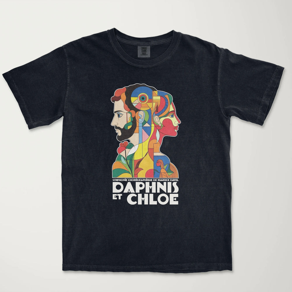 ravel: daphnis et chloé vintage heavyweight tee in black, laid flat