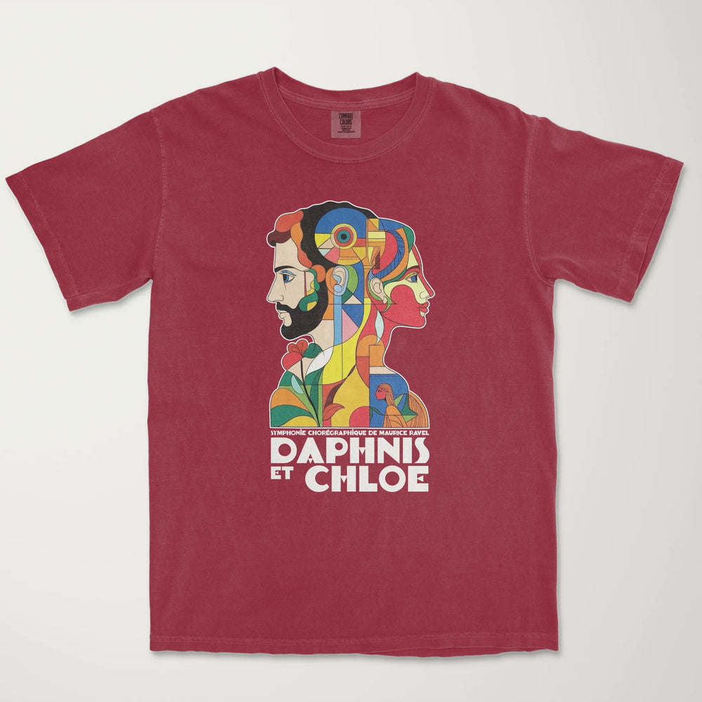 ravel: daphnis et chloé vintage heavyweight tee in chili, laid flat