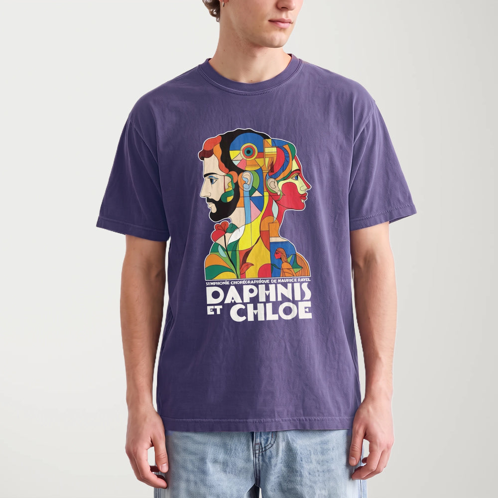 ravel: daphnis et chloé vintage heavyweight tee in grape, worn