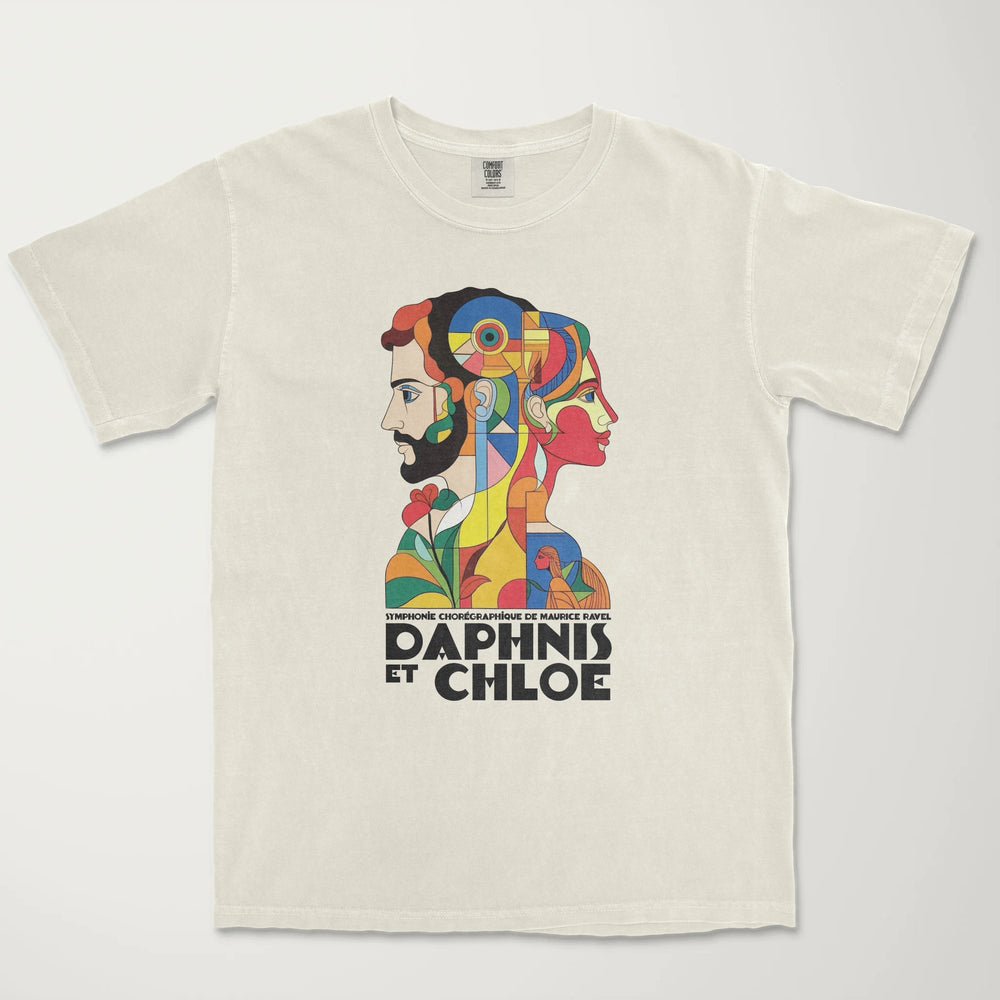 ravel: daphnis et chloé vintage heavyweight tee in ivory, laid flat