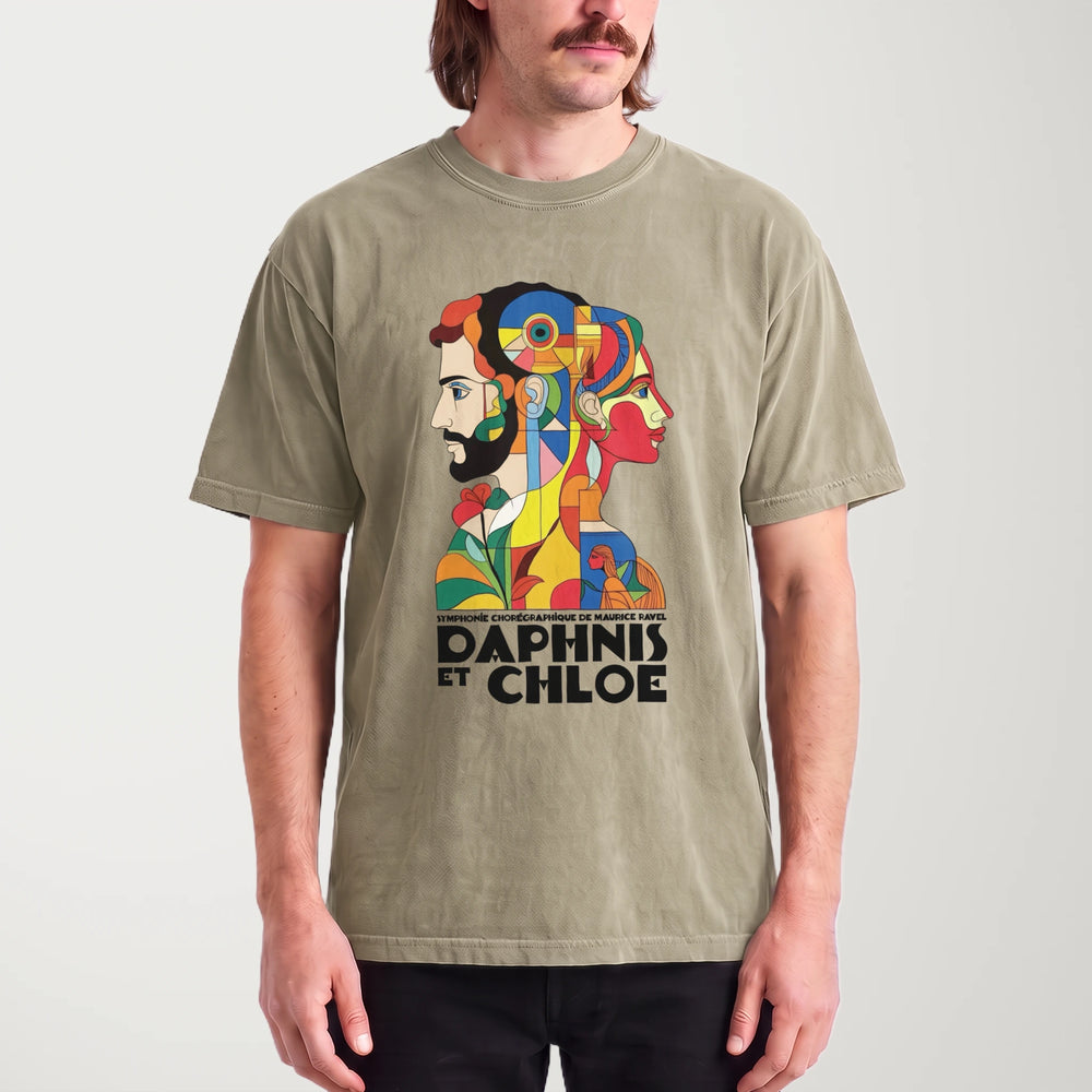 ravel: daphnis et chloé vintage heavyweight tee in khaki, worn
