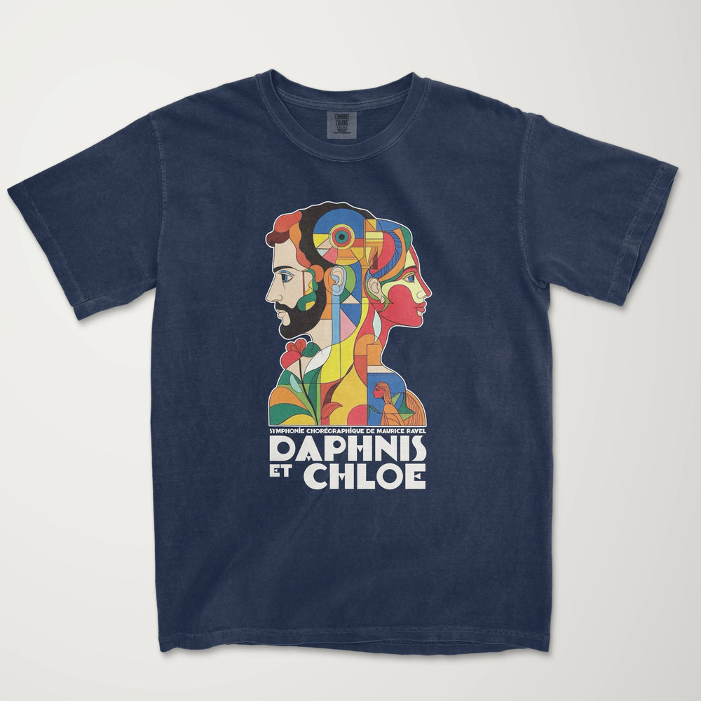 ravel: daphnis et chloé vintage heavyweight tee in true navy, laid flat