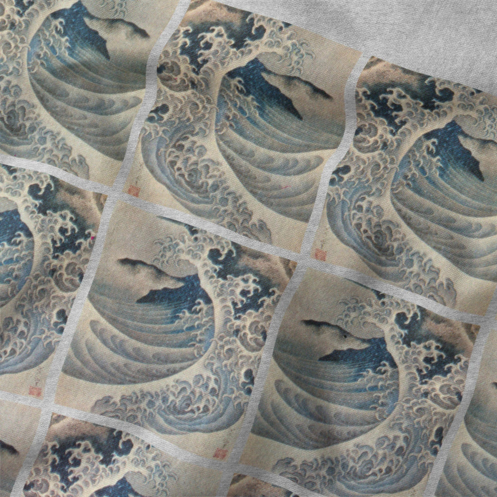 claude debussy: la mer classic tee in athletic heather, close-up of the print
