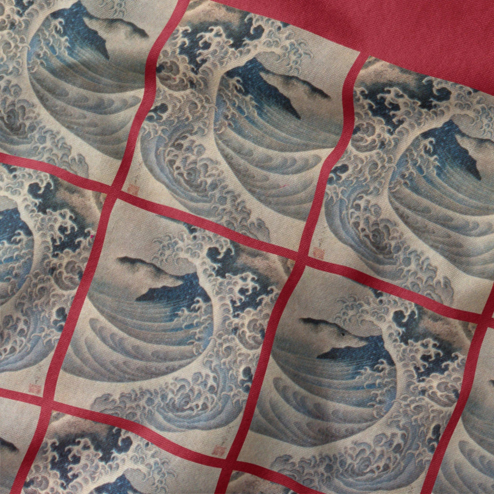 claude debussy: la mer classic tee in canvas red, close-up of the print