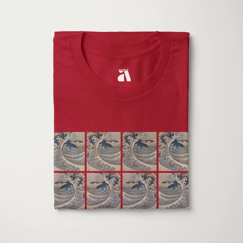claude debussy: la mer classic tee in canvas red, folded