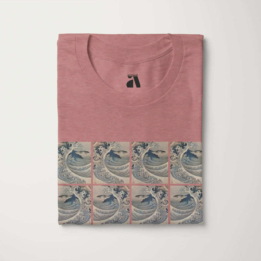 claude debussy: la mer classic tee in heather mauve, folded