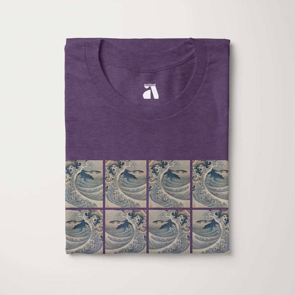 claude debussy: la mer classic tee in heather team purple, folded