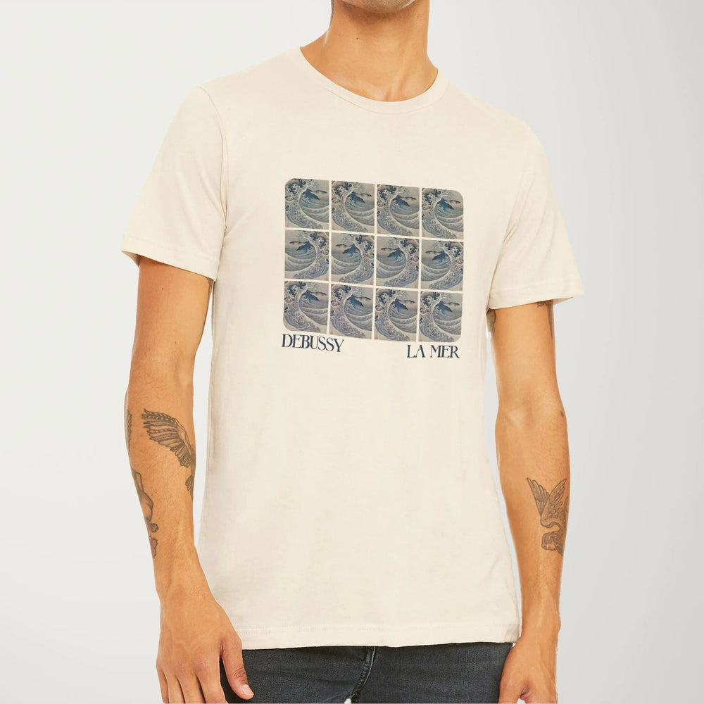 claude debussy: la mer classic tee in natural, worn