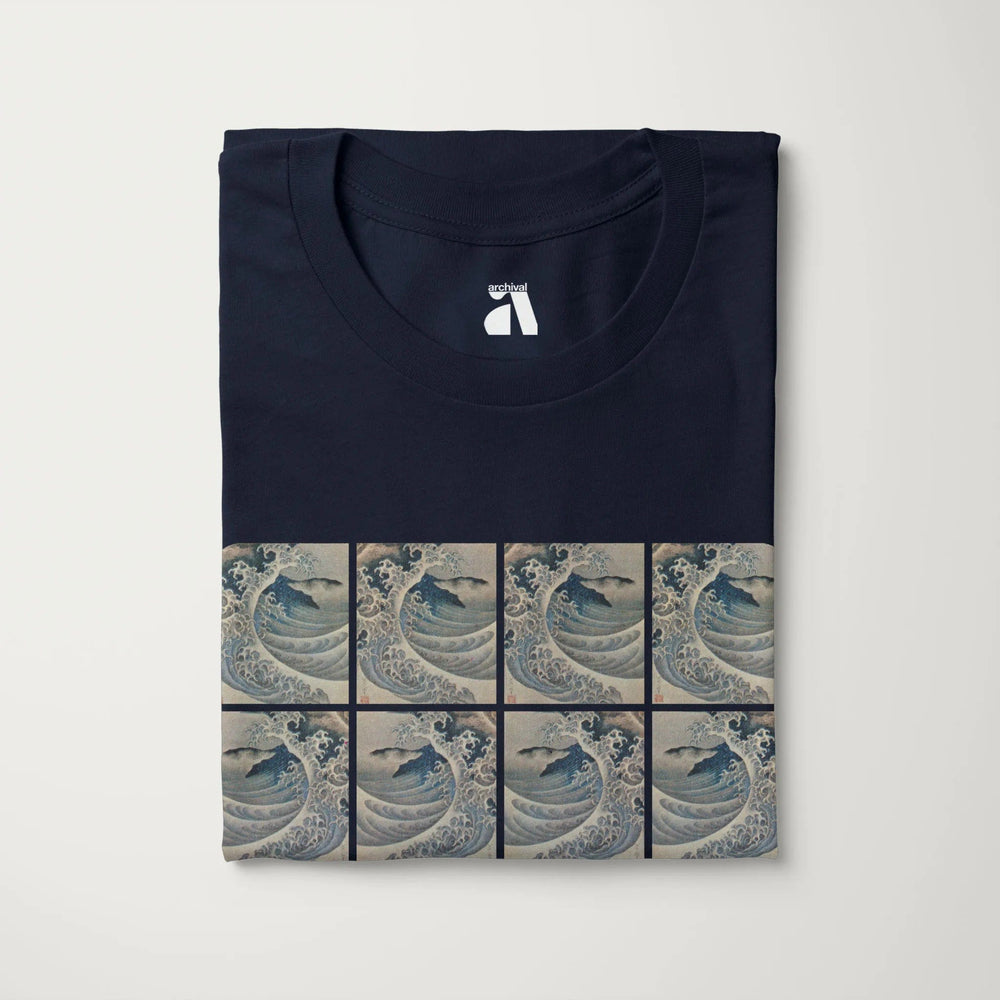 claude debussy: la mer classic tee in navy, folded