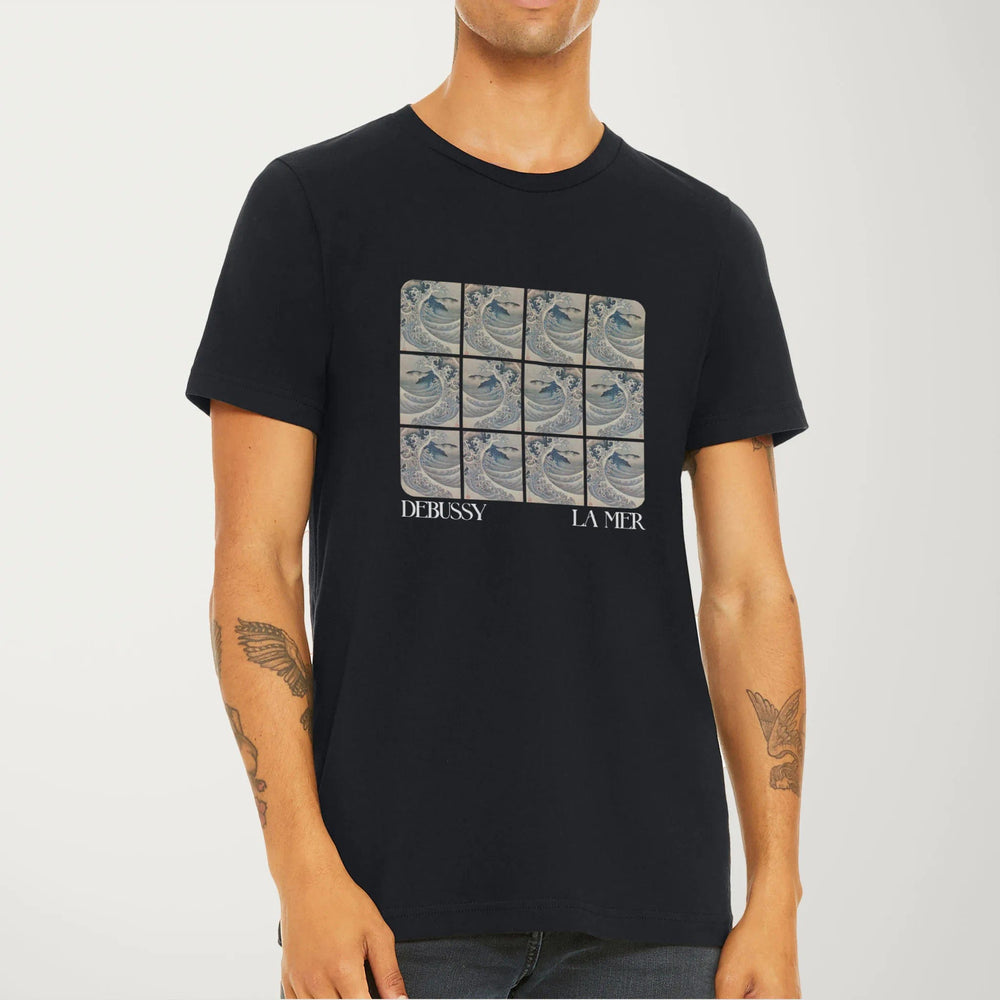 claude debussy: la mer classic tee in vintage black, worn