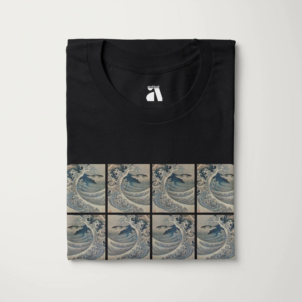 claude debussy: la mer classic tee in vintage black, folded