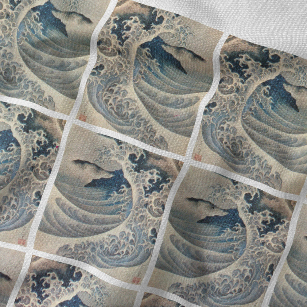 claude debussy: la mer classic tee in vintage white, close-up of the print