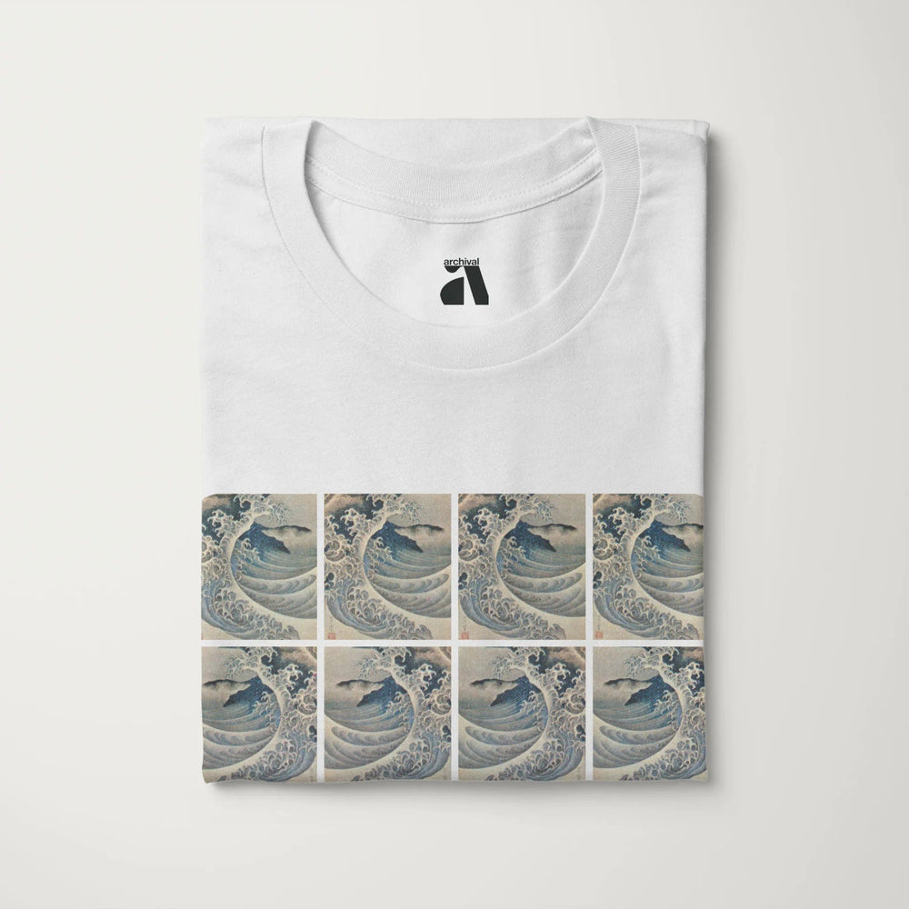 claude debussy: la mer classic tee in vintage white, folded