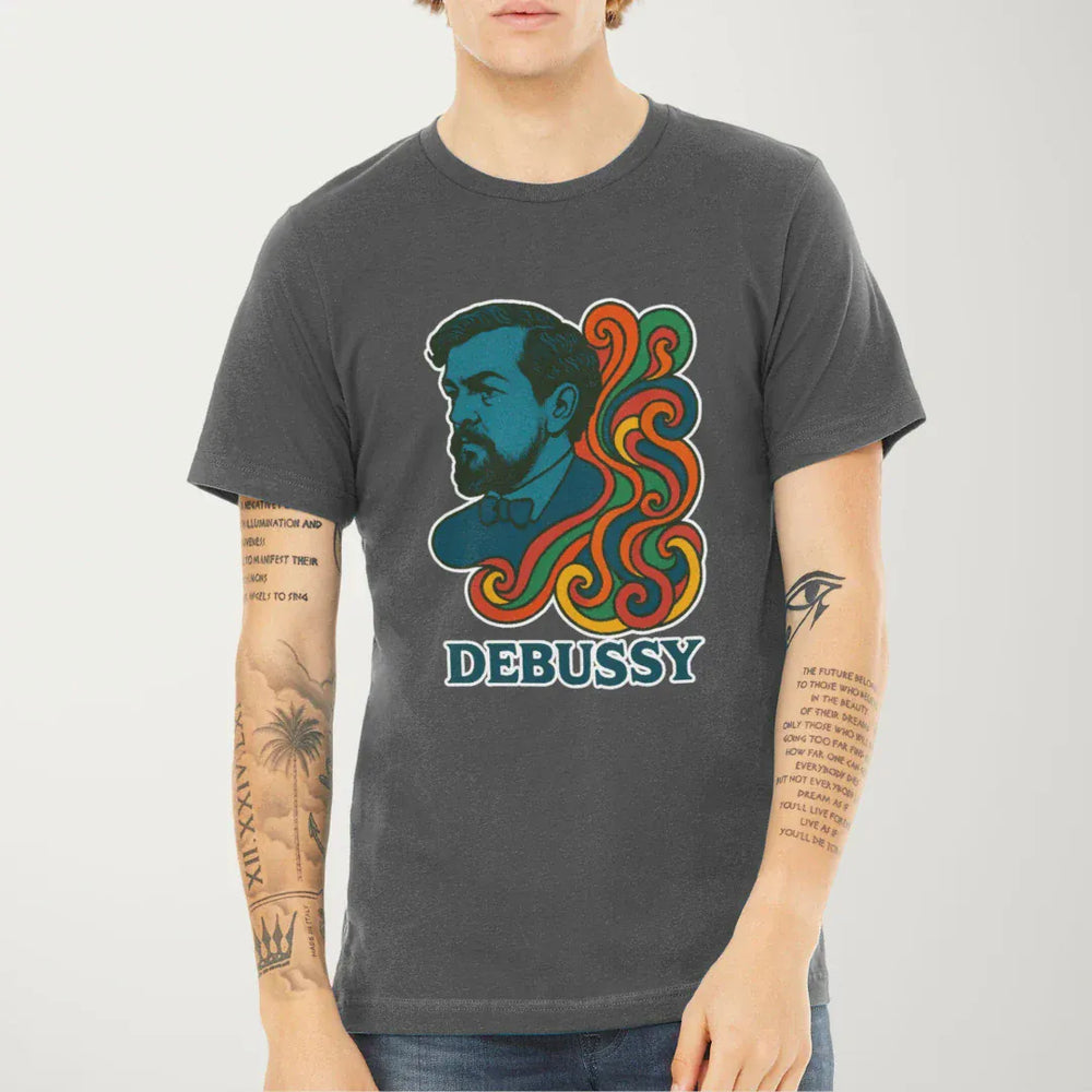 debussy: tone poem classic tee in asphalt, worn