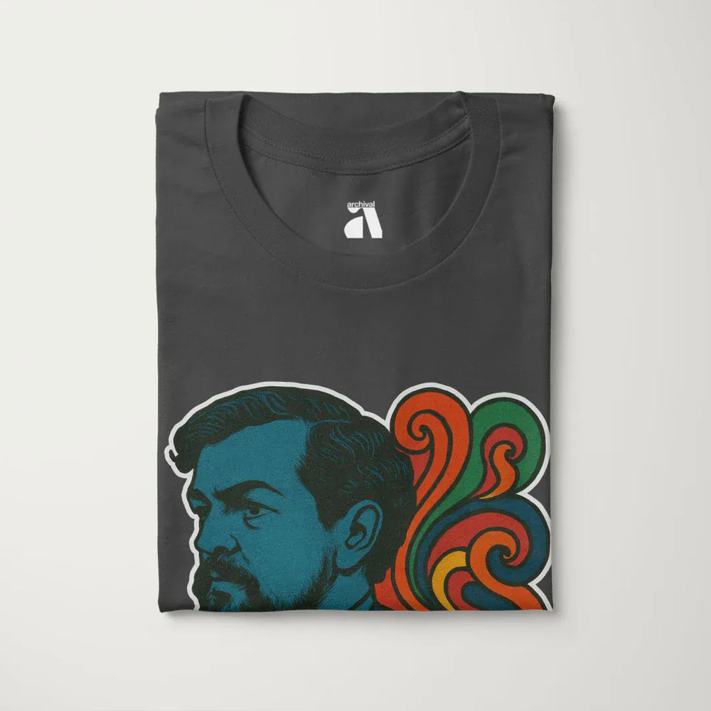 debussy: tone poem classic tee in asphalt, folded