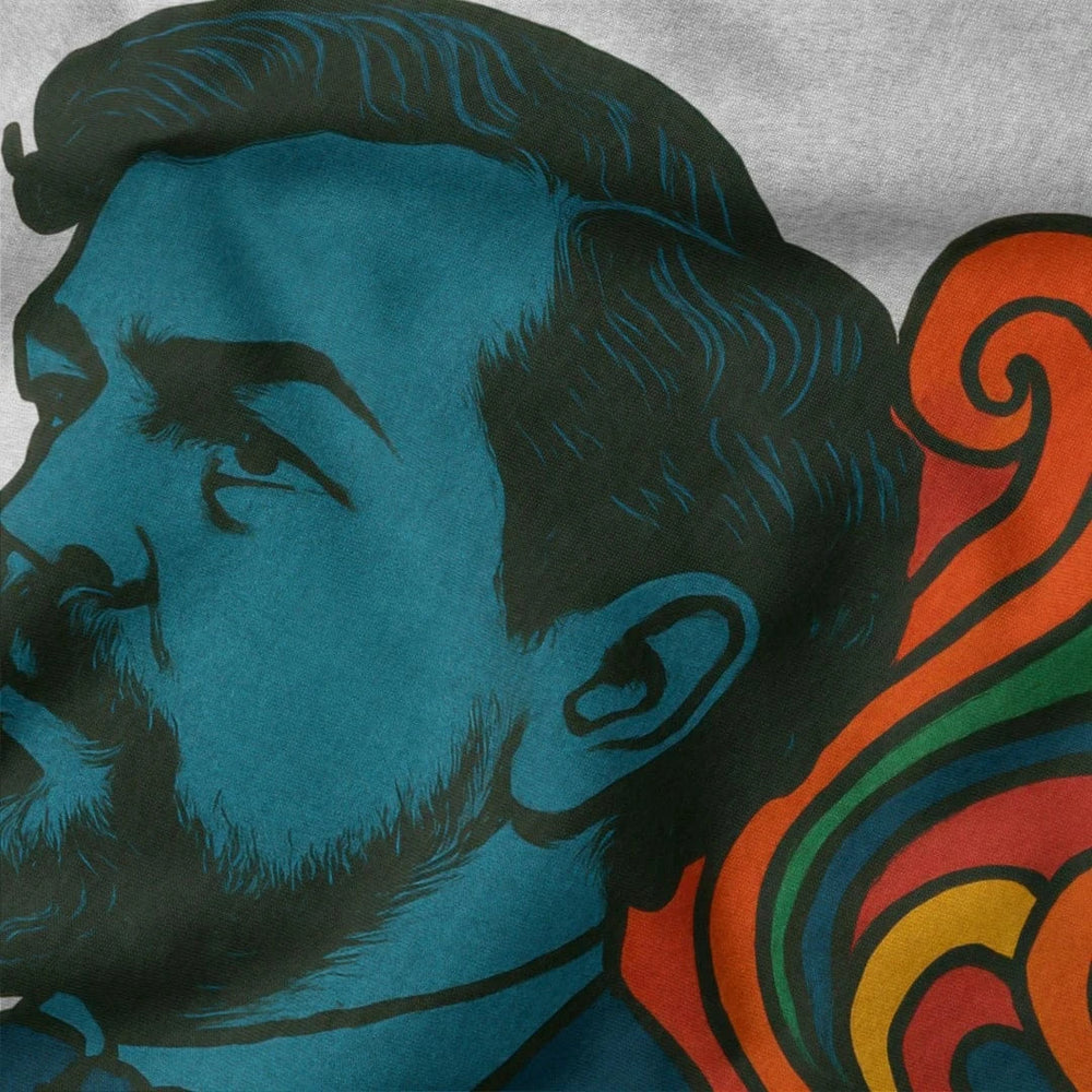 debussy: tone poem classic tee in athletic heather, close-up of the print