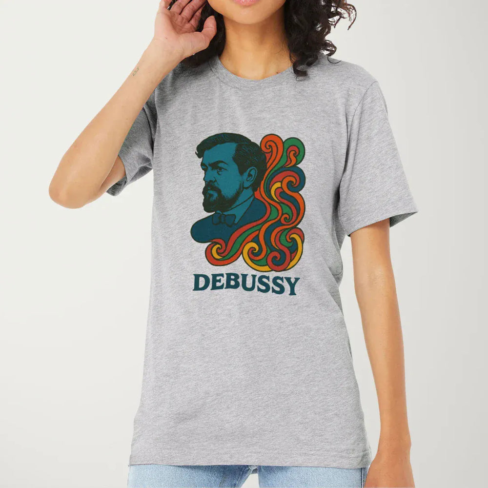 debussy: tone poem classic tee in athletic heather, worn