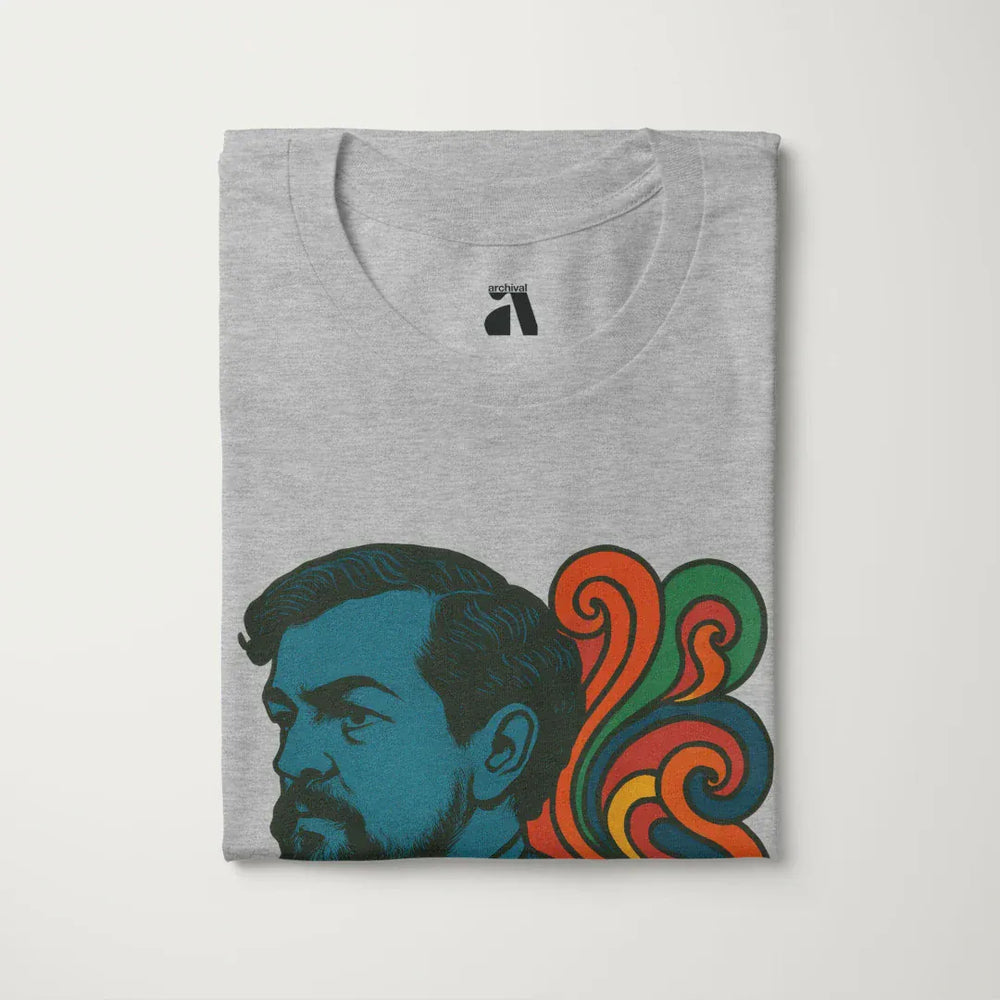 debussy: tone poem classic tee in athletic heather, folded