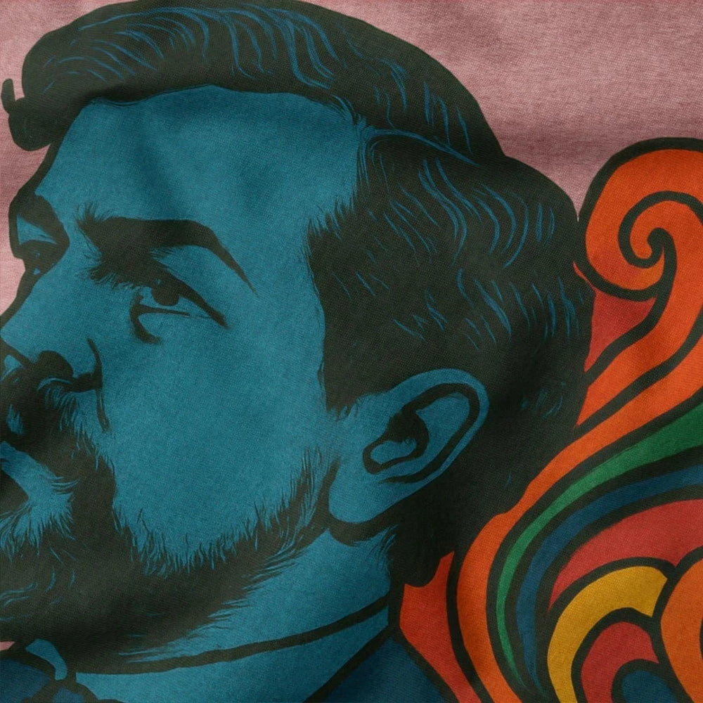 debussy: tone poem classic tee in heather mauve, close-up of the print