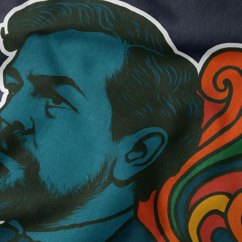 debussy: tone poem classic tee in navy, close-up of the print