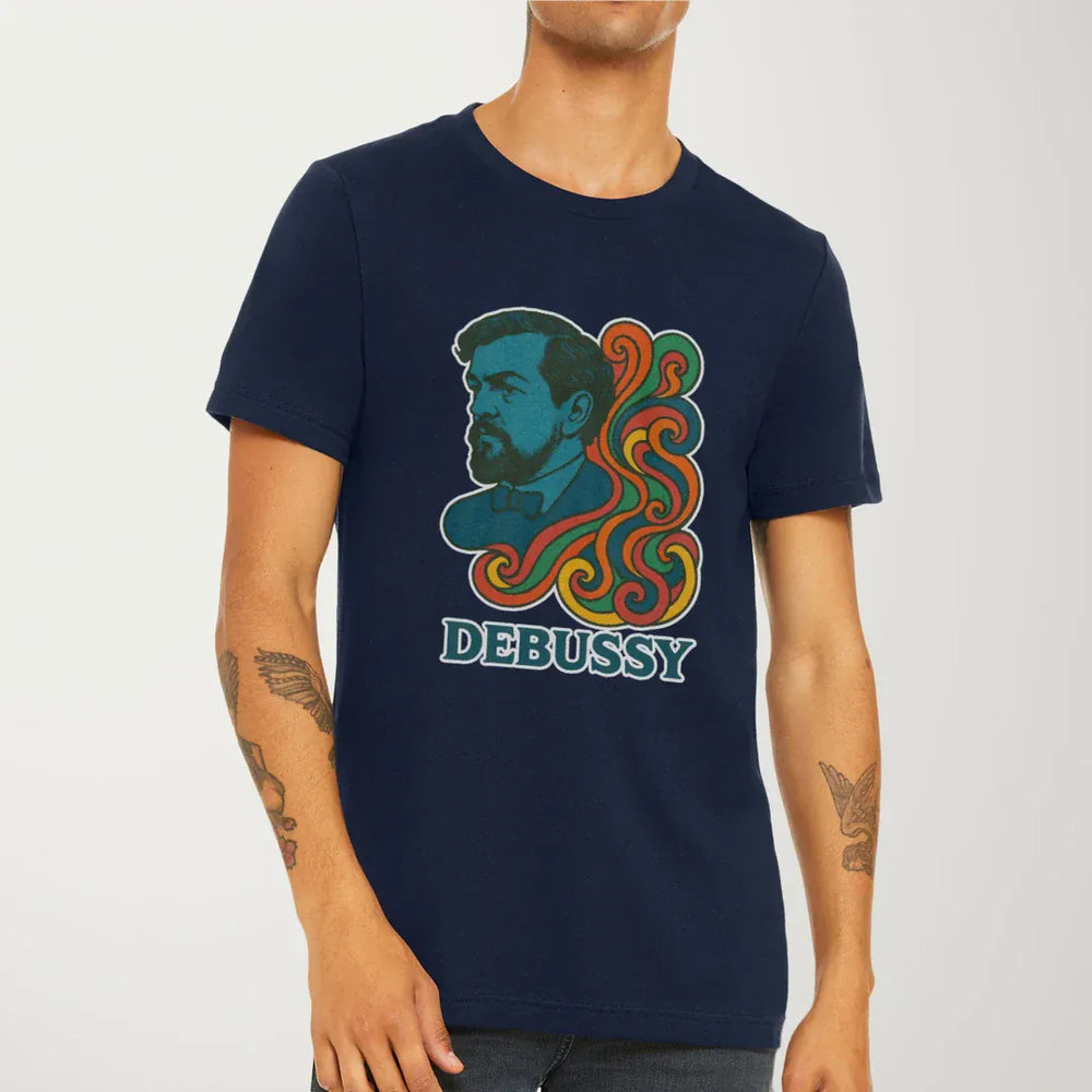 debussy: tone poem classic tee in navy, worn