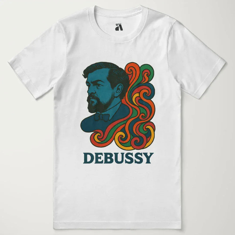 debussy: tone poem classic tee in vintage white, laid flat