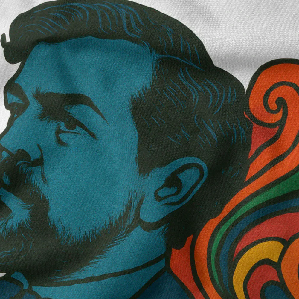 debussy: tone poem classic tee in vintage white, close-up of the print