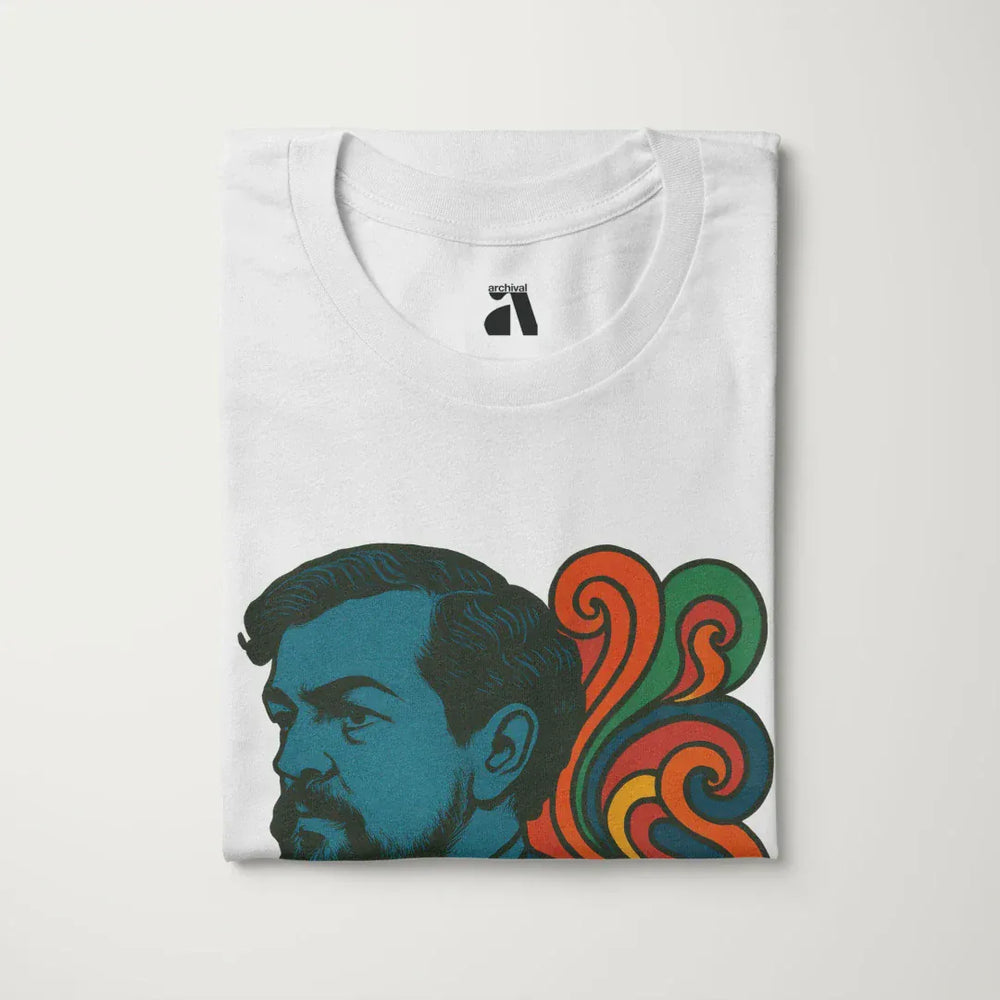 debussy: tone poem classic tee in vintage white, folded
