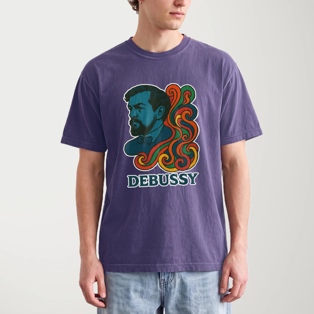 debussy: tone poem vintage heavyweight tee in grape, worn