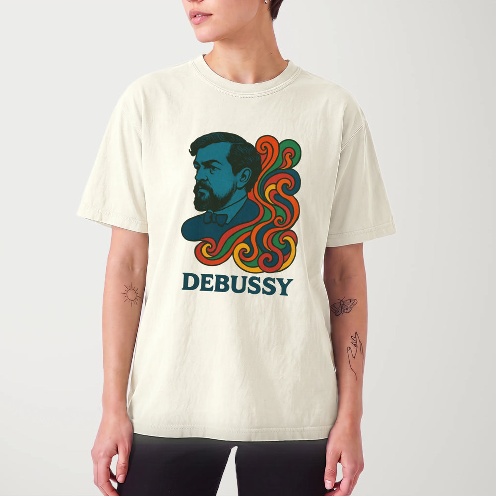 debussy: tone poem vintage heavyweight tee in ivory, worn