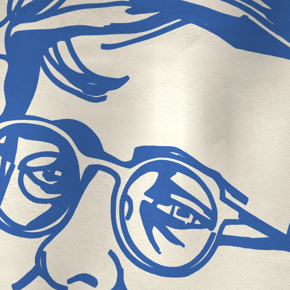 dmitri shostakovich: letraset classic crewneck in bone, close-up of the print