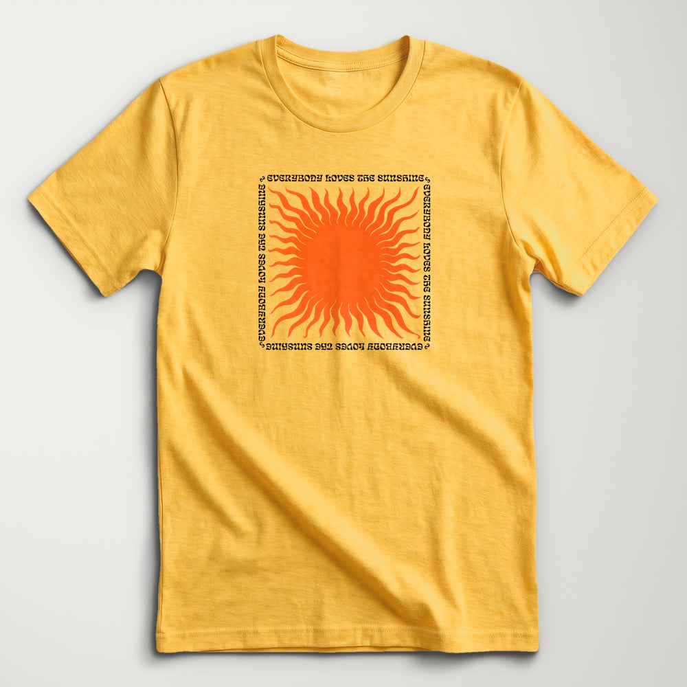 Everybody Loves the Sunshine Classic Tee in Heather Yellow Gold, flat lay