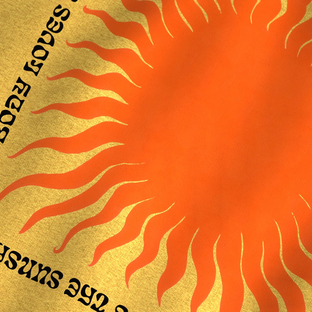 Everybody Loves the Sunshine Classic Tee in Heather Yellow Gold, close-up